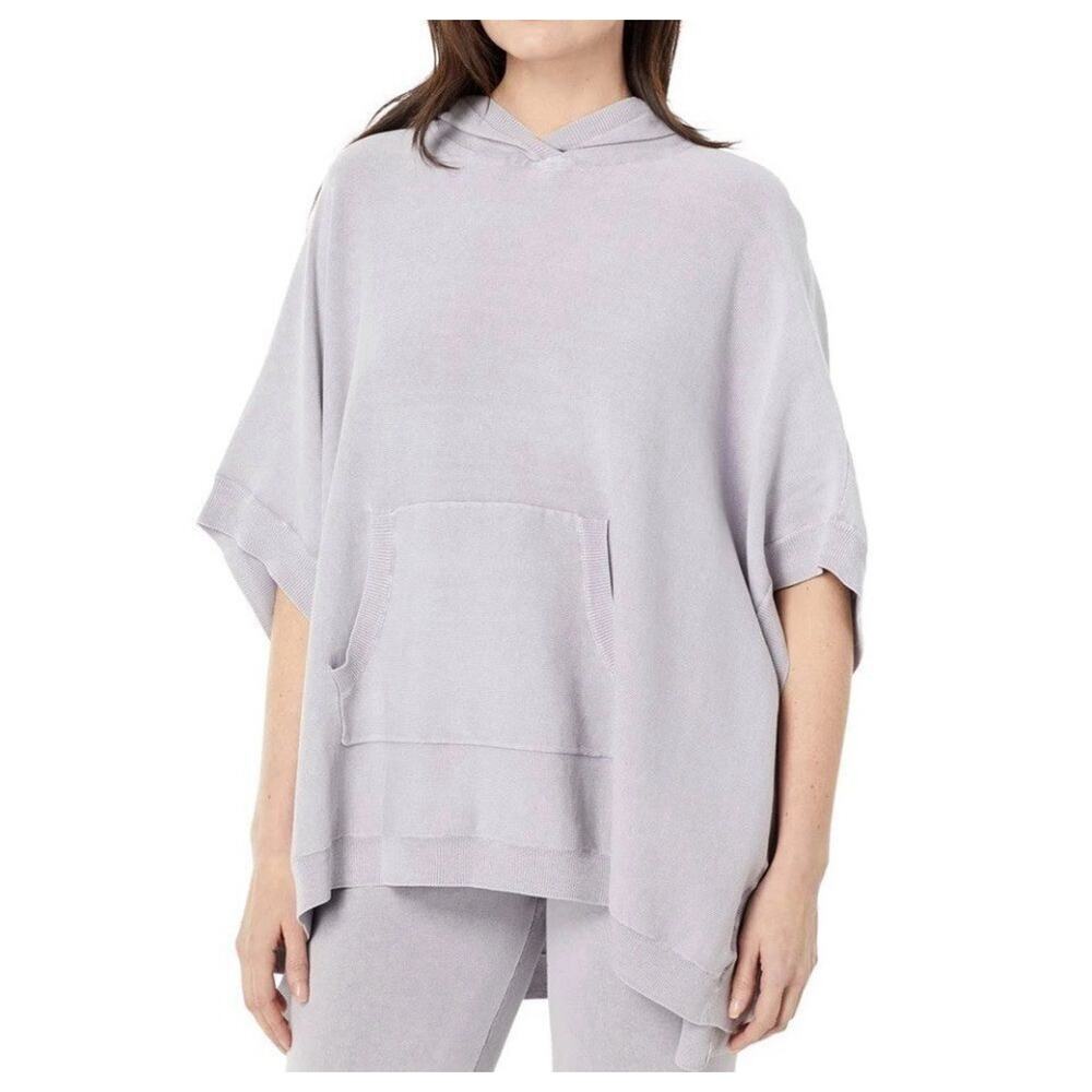 Barefoot Dreams Sunbleached Poncho Women’s One Size Soft Violet Hooded Pocket